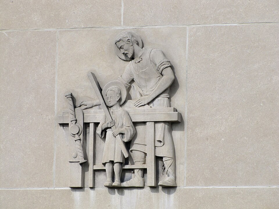 Joseph and Jesus at the carpentry workshop